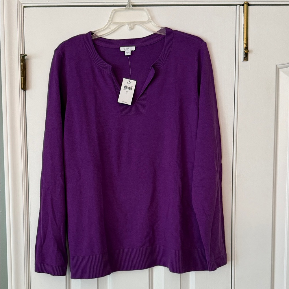 J. Jill Rich Purple Long Sleeve Top